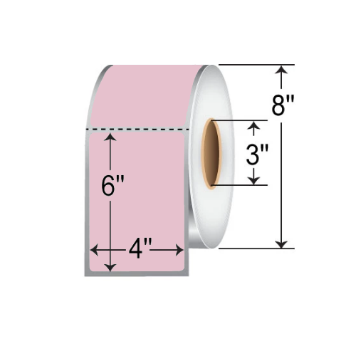 Barcodefactory 4x6  DT Label [Perforated, Pink] 835-TDT-4-6P-PINK