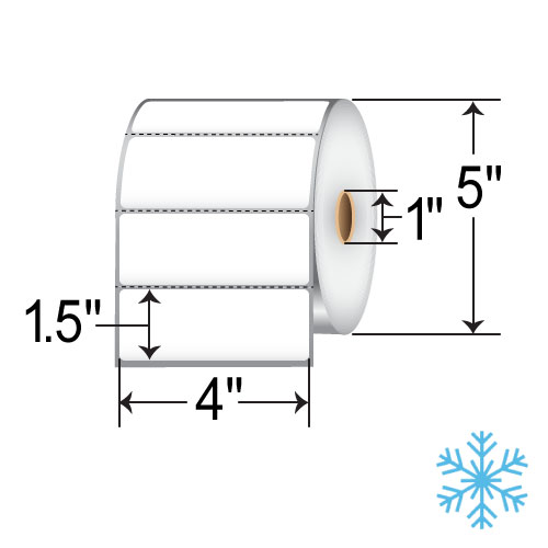 Barcodefactory 4x1.5  DT Label [Premium Top Coated, Freezer, Perforated] L-SDF-40151P51