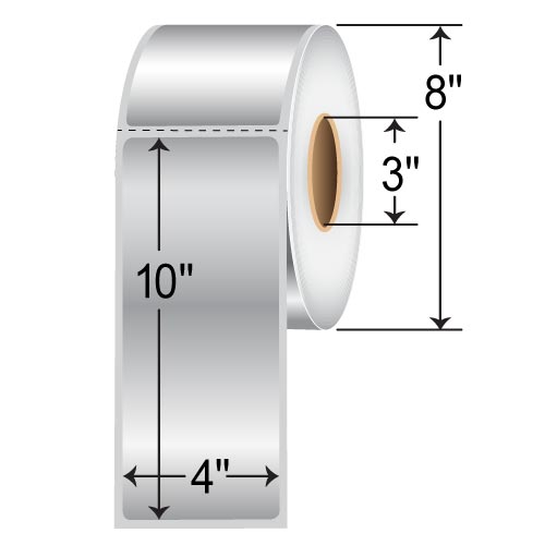 Barcodefactory 4 x 10 Retro-Reflective Label BAR-4-10-RETRO