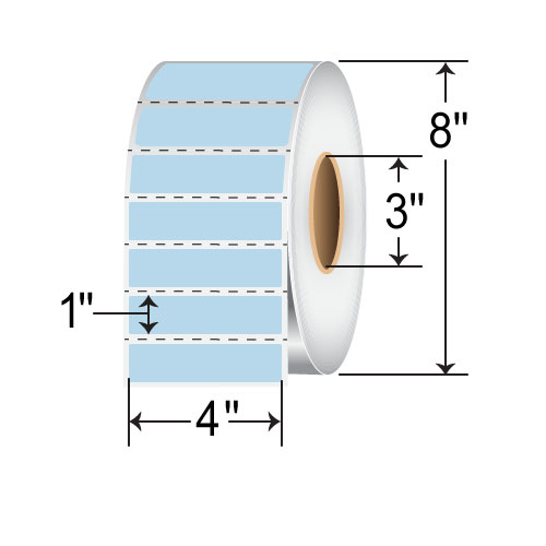 Barcodefactory 4x1  TT Label [Perforated, Blue] RFC-4-1-5500-BL