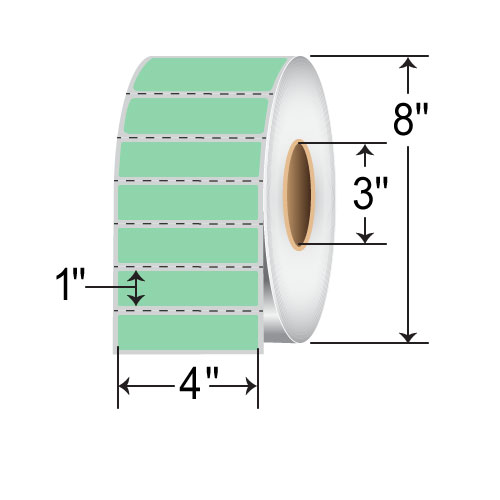 Barcodefactory 4x1  TT Label [Perforated, Green] RFC-4-1-5500-GR