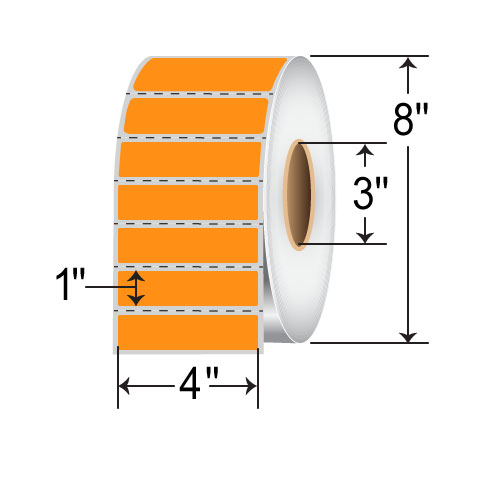 Barcodefactory 4x1  TT Label [Perforated, Orange] RFC-4-1-5500-OR