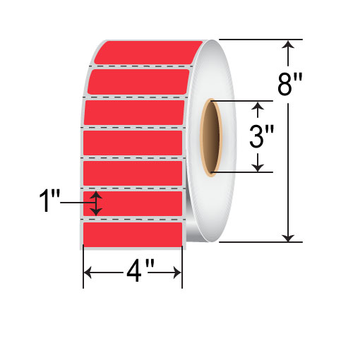 Barcodefactory 4x1  TT Label [Perforated, Red] RFC-4-1-5500-RD