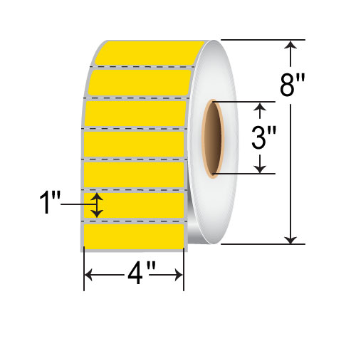 Barcodefactory 4x1  TT Label [Perforated, Yellow] RFC-4-1-5500-YL