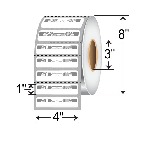 BarcodeFactory 4x1-Inch RFID Label RFT-4-1-IMPRINT-AVERY