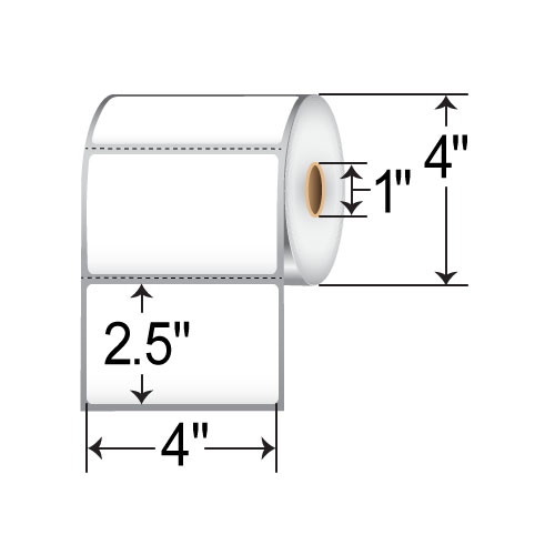 Barcodefactory 4x2.5  TT Label [Perforated] 4025DD1T10