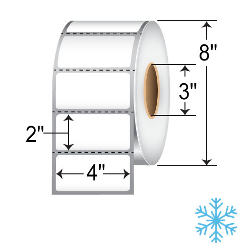 Barcodefactory 4x2  TT Label [Freezer, Perforated] TTP4X2-FREEZE-B