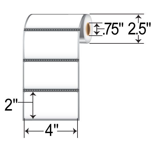 Barcodefactory 4x2  DT Label [Perforated, Black Mark Sensing] L-VDU-40201P25