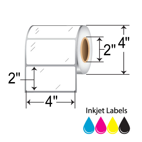 BarcodeFactory 4x2 Inkjet High-Gloss Label [Non-Perforated] L-IJ-GP42630R-24