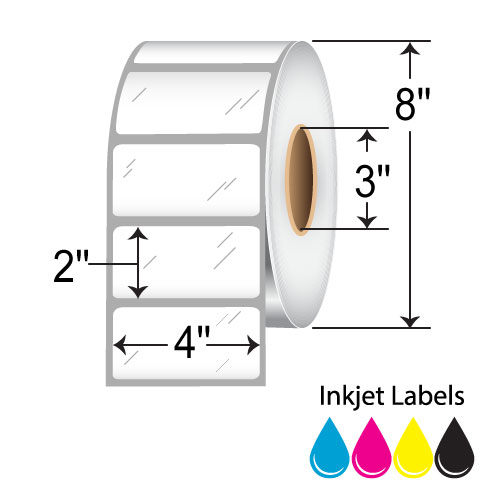 Barcodefactory 4" x 2" Gloss Poly Inkjet Labels IGP-4-2-2750-3NP