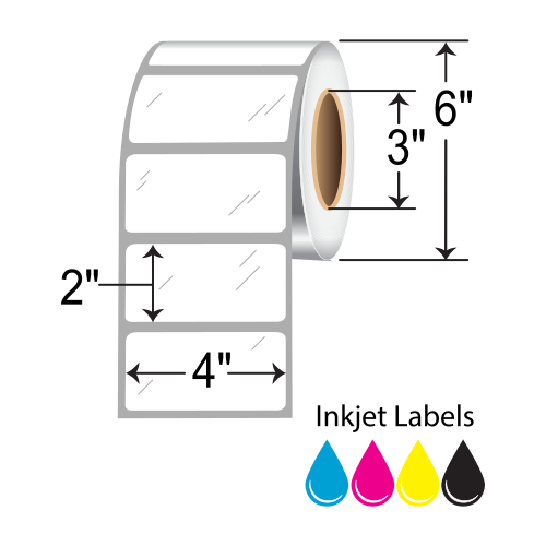 BarcodeFactory 4x2 Inkjet High-Gloss Label [Non-Perforated] L-IJ-GP421700R-36