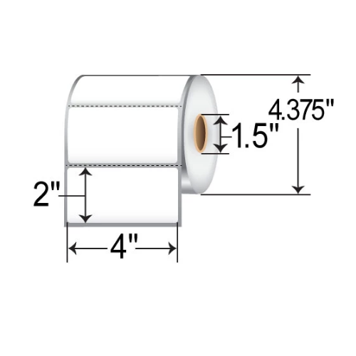 54SX01012 - SATO 4x2 TT Label [Perforated, Wound-In]