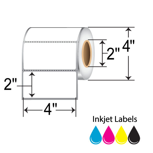 BCF 4 x 2 Inkjet Paper Label - Perforated RIJM-4-2-450-2