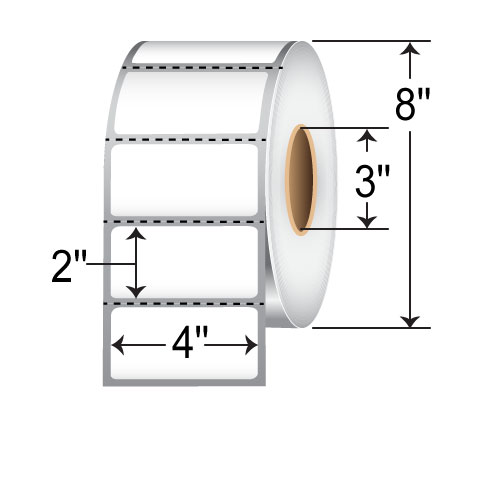 Barcodefactory 4in x 2in Thermal Transfer Kimdura Label BAR-4-2-KIM-3