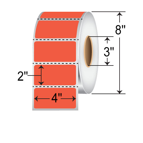 Barcodefactory 4x2  TT Label [Perforated, Red] RFC-4-2-2900-RD