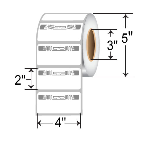 BarcodeFactory 4x2 RFID Label RFT-4-2-ALN9840-ZD500R