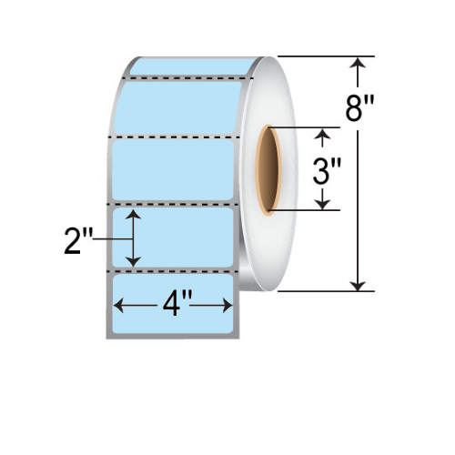 Barcodefactory 4x2  TT Label [Perforated, Blue] RFC-4-2-2900-BL