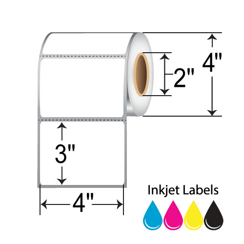 BCF 4 x 3 Inkjet Paper Label - Perforated RIJM-4-3-300-2