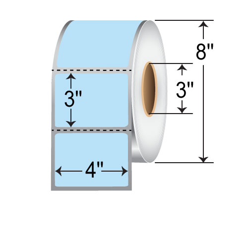 Barcodefactory 4x3  DT Label [Perforated, Blue] RD-4-3-1900-BL-B-ROLL