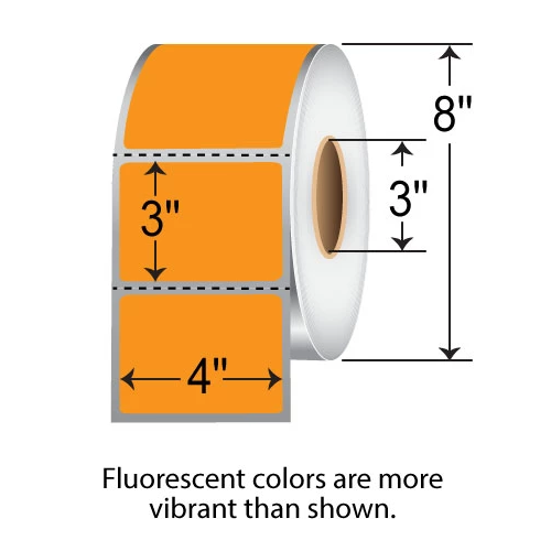 Honeywell 4x3 Duratran TT Label [Perforated, Fluorescent Orange] 420985-FOR