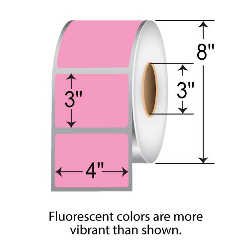 Honeywell Duratran II Floodcoat 4x3 Duratran TT Label [Perforated, Fluorescent Pink] 420985-FLP