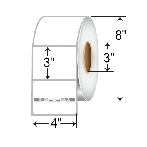 Zebra 4 x 3 Thermal Transfer RFID Label 10026626