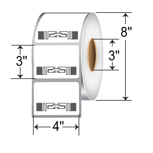 Zebra 4 x 3 Thermal Transfer RFID Label 10038997