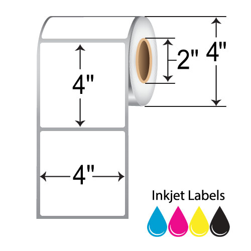 BarcodeFactory 4x4 Inkjet High-Gloss Label [Non-Perforated] RIJG-4-4-325-2