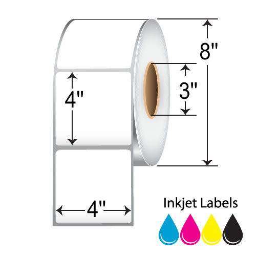 Barcodefactory 4x4 PolyKim/Kimdura Inkjet Label [Non-Perforated] RIJK-4-4-1360-3