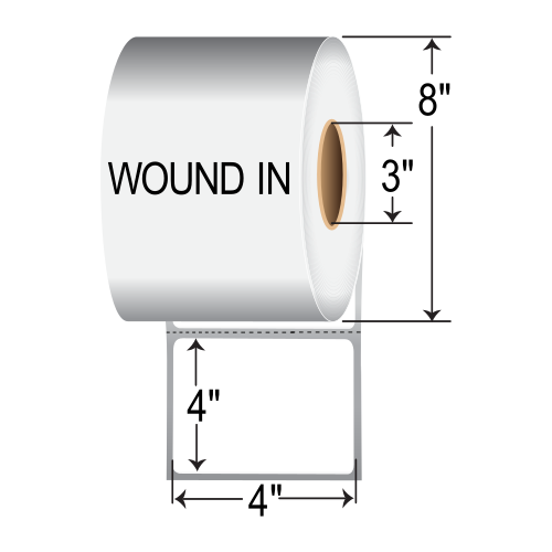 SATO 4x4 Polypropylene TT Label [Perforated, Wound In] SR30LT-15392