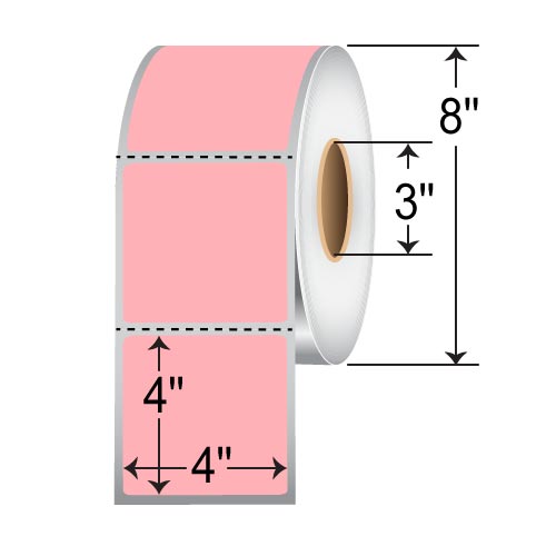 Barcodefactory 4x4  TT Label [Perforated, Pink] RFC-4-4-1500-PK