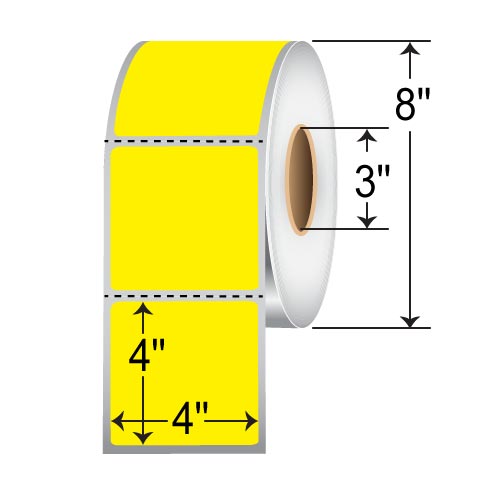 Barcodefactory 4x4  TT Label [Perforated, Yellow] TH44-1PY