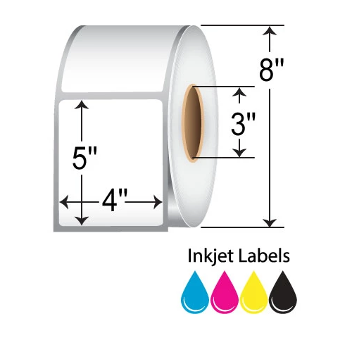 BarcodeFactory 4x5 Matte Inkjet Film Label [Non-Perforated, Freezer] L-IJ-MF451100R-38