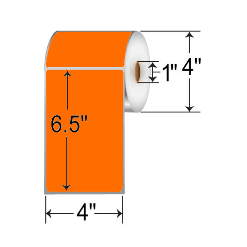 Barcodefactory 4x6.5  DT Label [Perforated, Orange] RD-4-65-230-OR