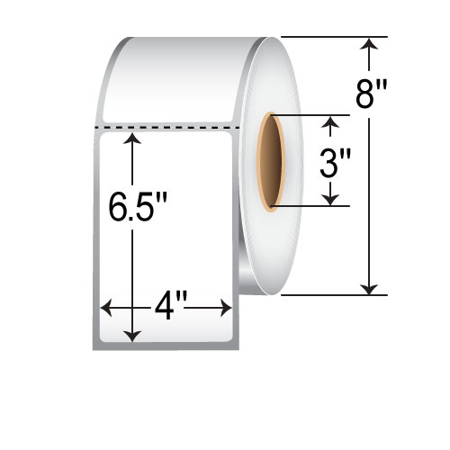 Barcodefactory 4x6.5  DT Label [Premium Top Coated, Perforated] RD-4-65-900-3