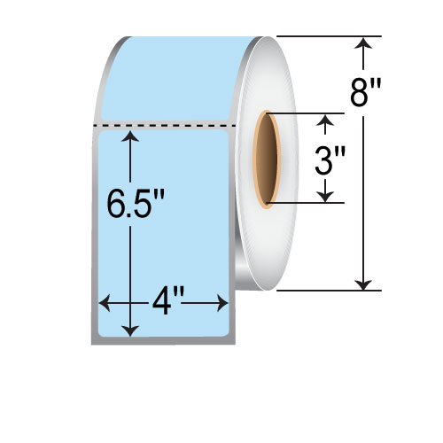 Barcodefactory 4x6.5  TT Label [Perforated, Blue] TH465-1PBL