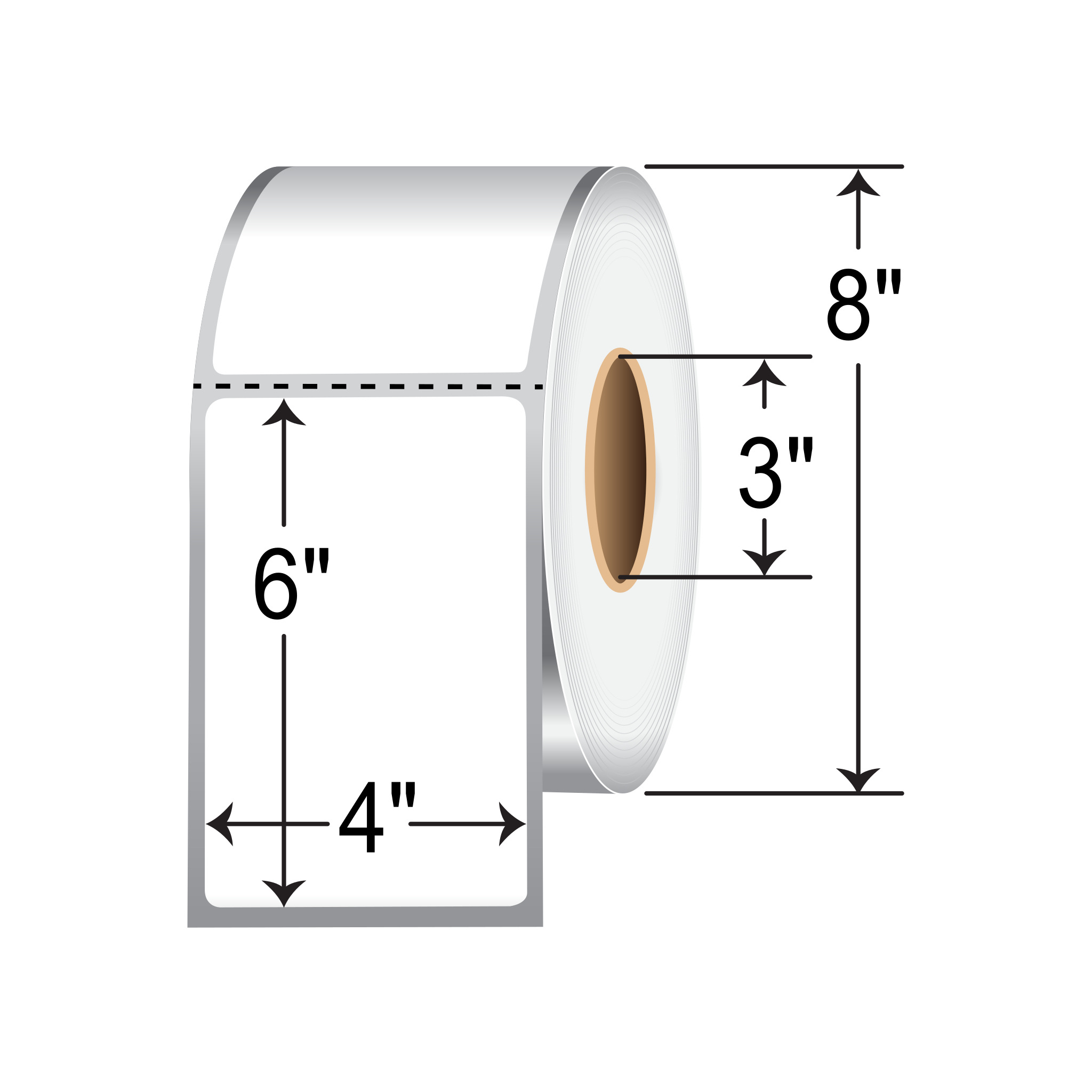 BarcodeFactory 4 x 6 Thermal Transfer Paper Label TTP4X6BW