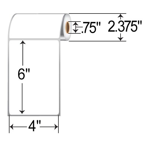 Barcodefactory 4x6  DT Label [Premium Top Coated, Perforated, for Mobile, Black Mark Sensing] 510658