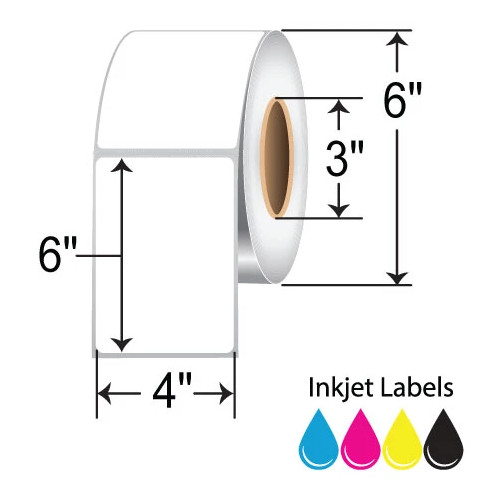 BarcodeFactory 4x6 Matte Inkjet Film Label [Non-Perforated, Freezer-Grade] L-IJ-MF46550R-36