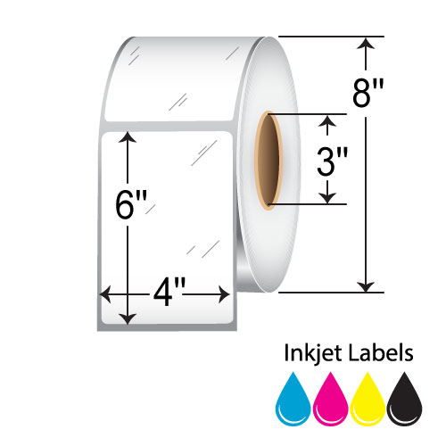 BarcodeFactory 4x6 Inkjet High-Gloss Label [Non-Perforated] RIJGS-4-6-1190-3