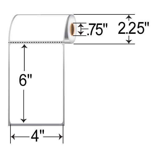 Barcodefactory 4x6  DT Label [Perforated, for Mobile] RD-4-6-75-075-NS