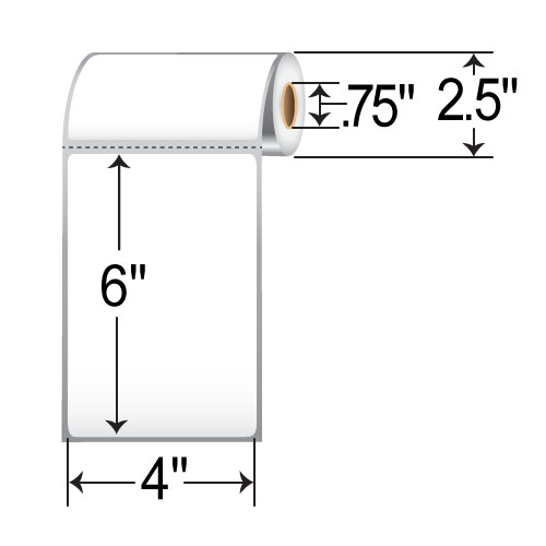 Barcodefactory Labels 4 x 6 Direct Thermal Paper Label RD-4-6-105-075