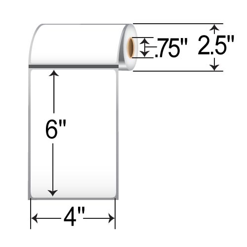 Barcodefactory 4x6  DT Label [Perforated, for Mobile, Black Mark Sensing] LD-R4AW5B-BAR