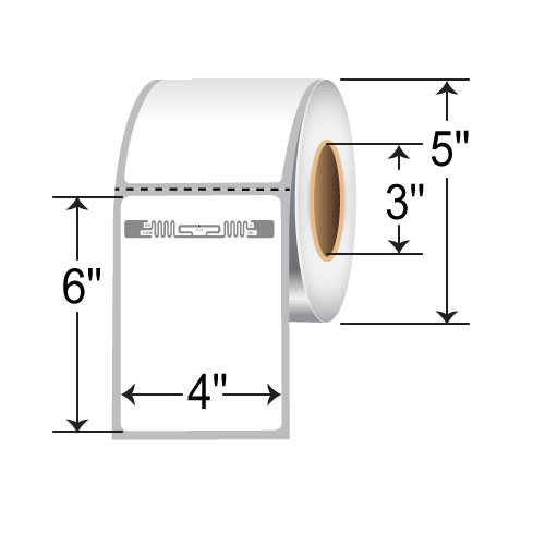 Zebra 4x6in RFID Label [Non-Perforated] 10027165