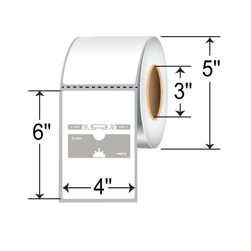 Zebra 4 x 6 Thermal Transfer RFID Label 10033972