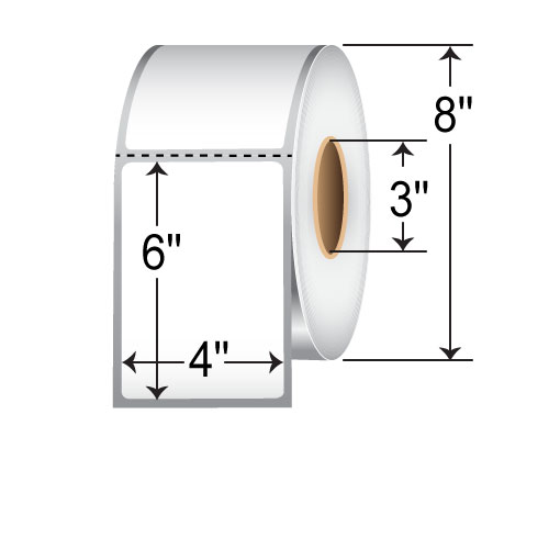 BarcodeFactory 4 x 6 Thermal Transfer Paper Label TTP4X6BW-EA