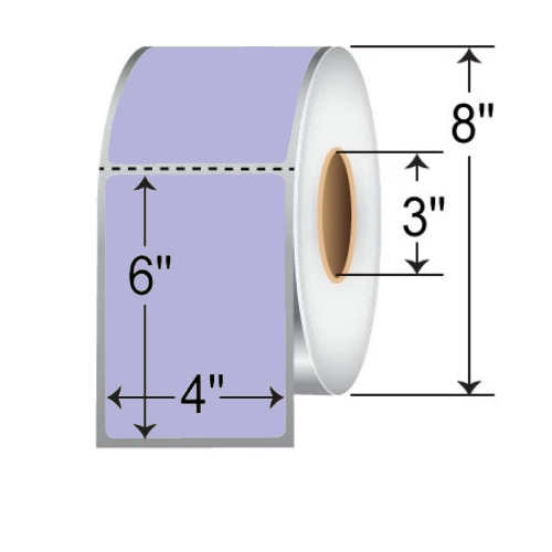 Barcodefactory 4x6  TT Label [Perforated, Purple] CUP400600P1P38F