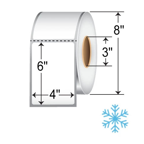 Barcodefactory 4x6  TT Label [Freezer, Perforated] TTP4X6BW-FREEZE