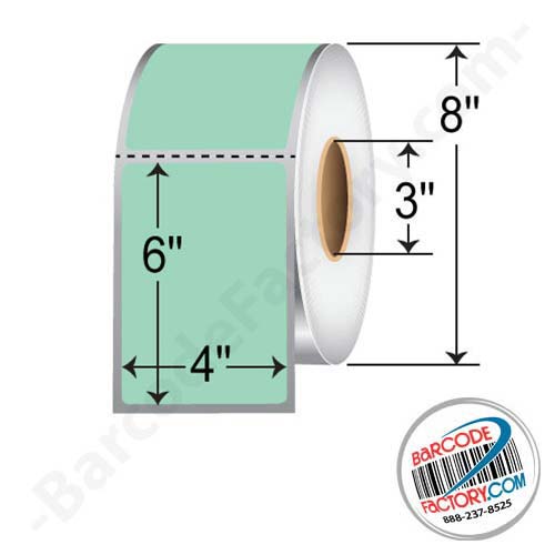 TSC 4x6  DT Label [Perforated, Green] TSCDT-400600G-8-03