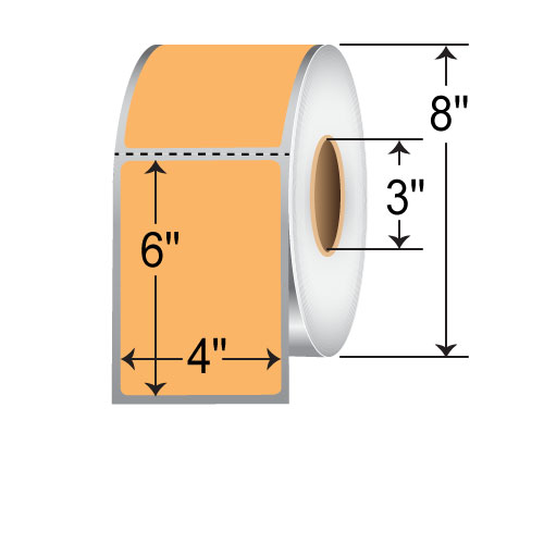 TSC 4x6  DT Label [Perforated, Orange] TSCDT-400600O-8-03